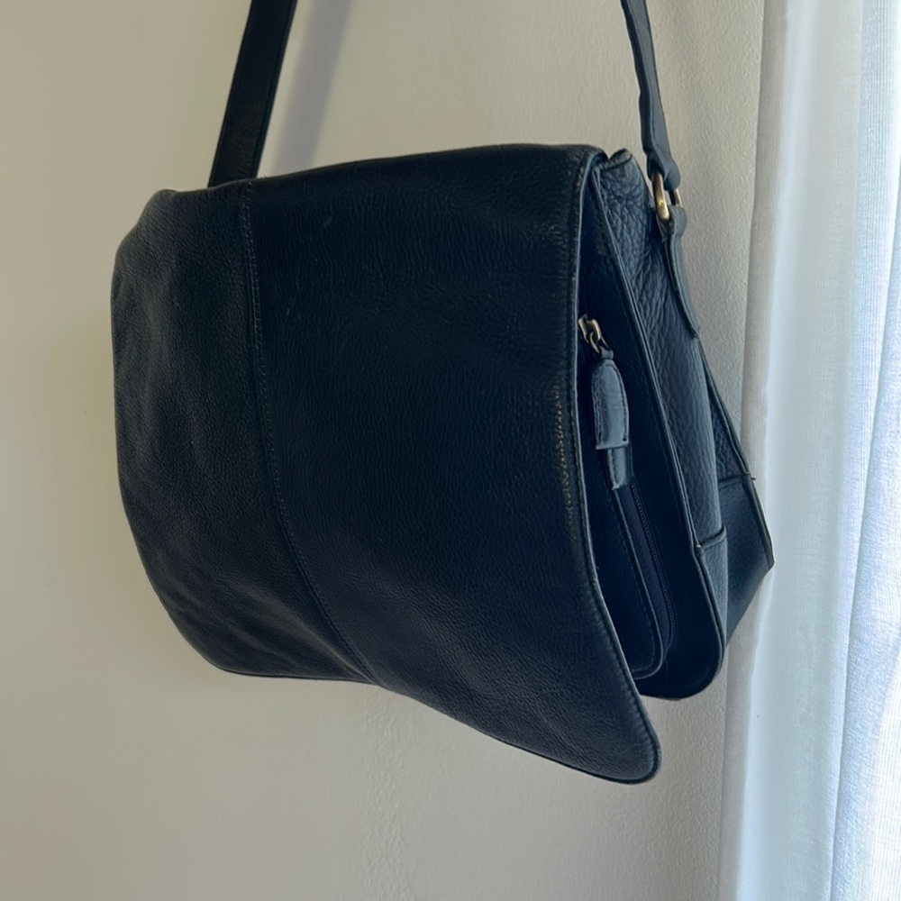 Giani Bernini Black Leather 90s Crossbody Shoulder Bag